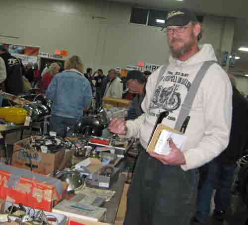 Jeff Scott seeks treasure at the swap meet.