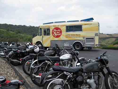 Line up of bikes and the all important food truck.