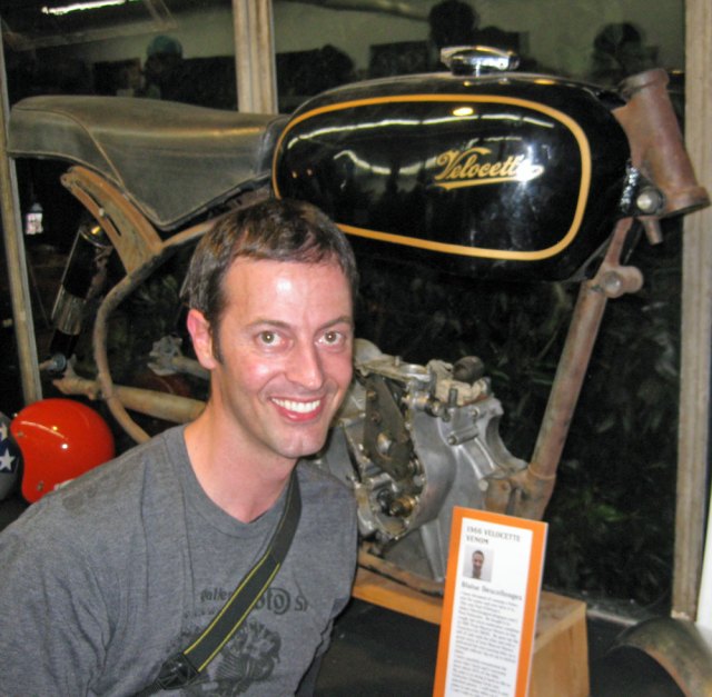 Blase with his Velocette project