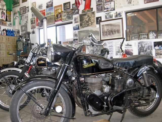 velos-in-shop A couple of the Velocettes in the shop