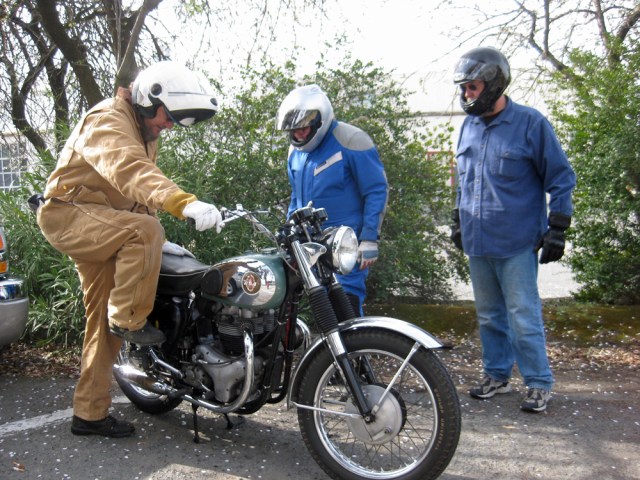 Jeff starting Fred's BSA