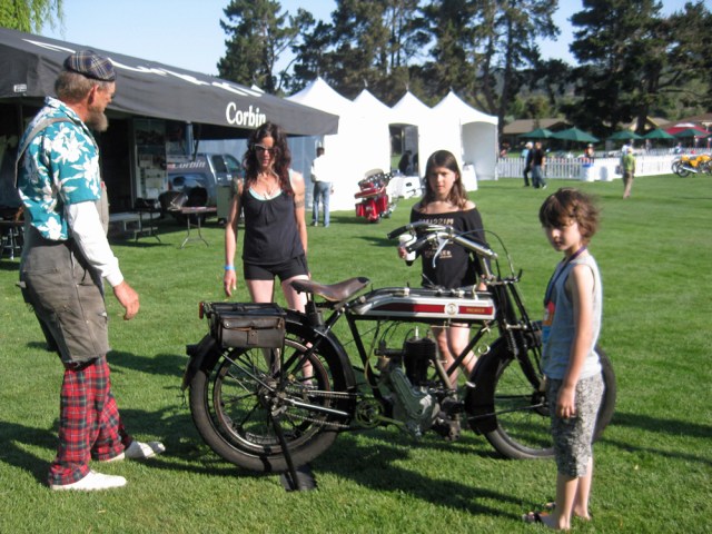 Kim and her family set this bike in the space for bikes that finished the Cannonball cross country tour.