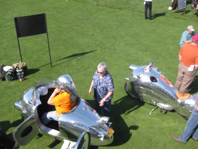 The liner came with its own matching scooters and helmet