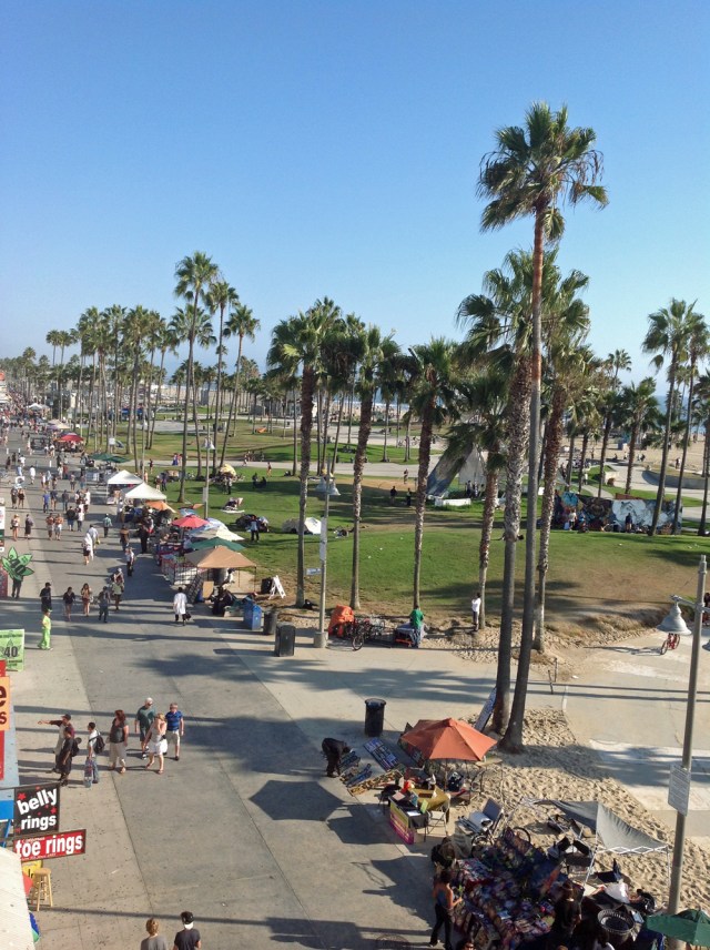 View of the boardwalk from our hotel window