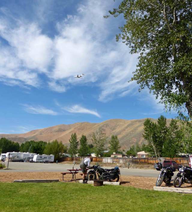 Jeff does maintenance under the flight path of the nearby airport