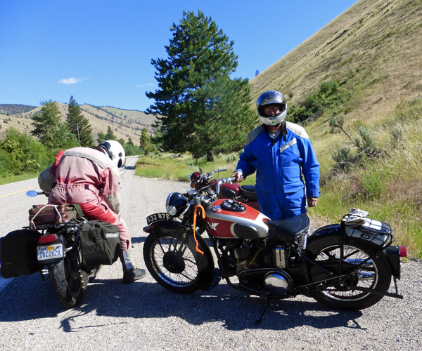 Fred and his Matchless ready for the chase truck